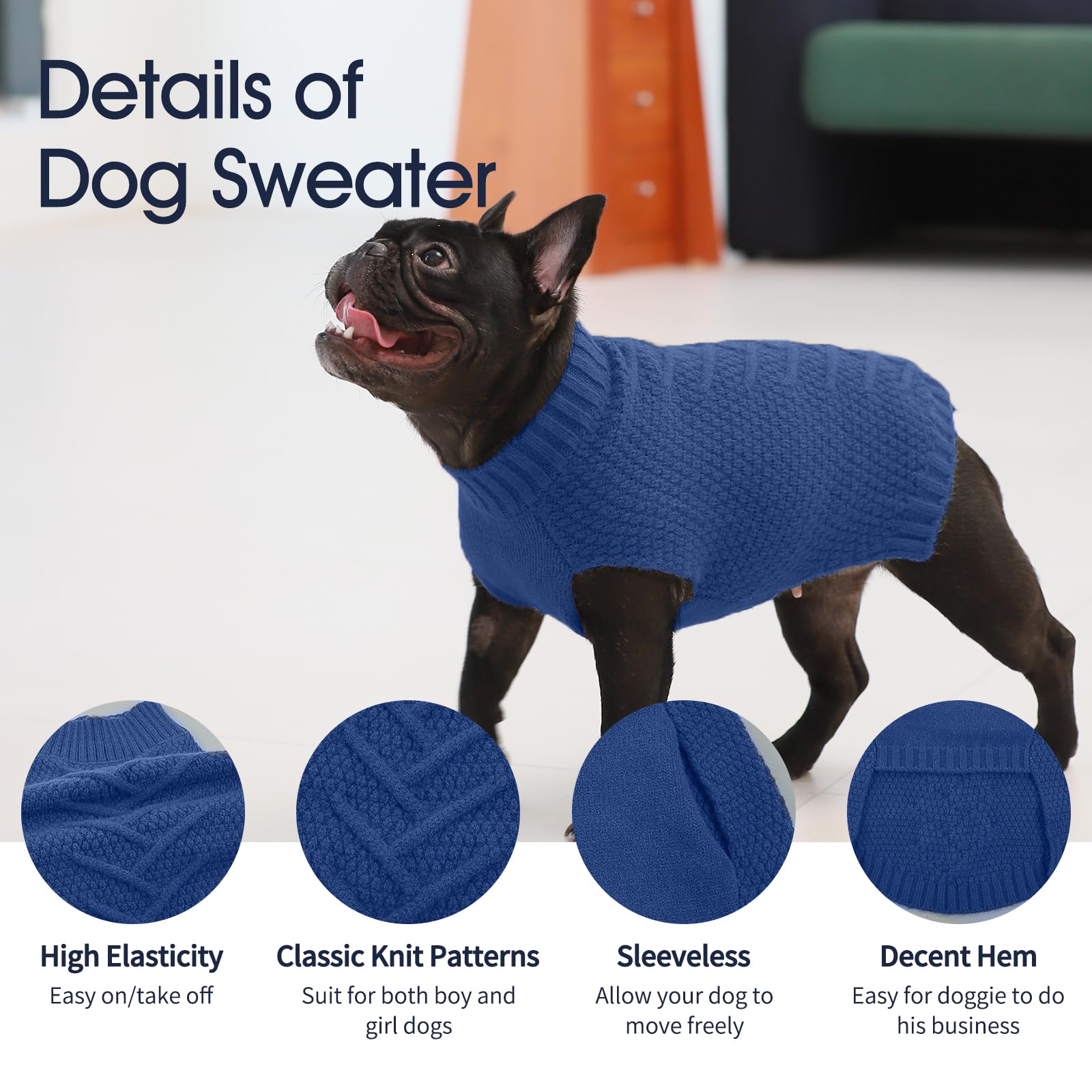 Iecoii Big Dog Sweater,Xxxxl Dog Sweaters For Extra Large Dogs,Cold Weather Winter Coat For Large Size Dogs,Warm Fall Dog Clothe